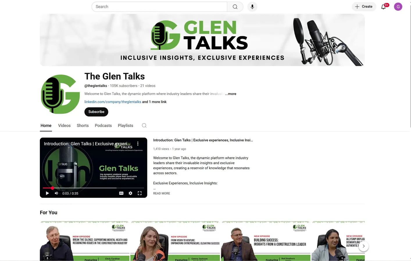 Glen Talks Banner